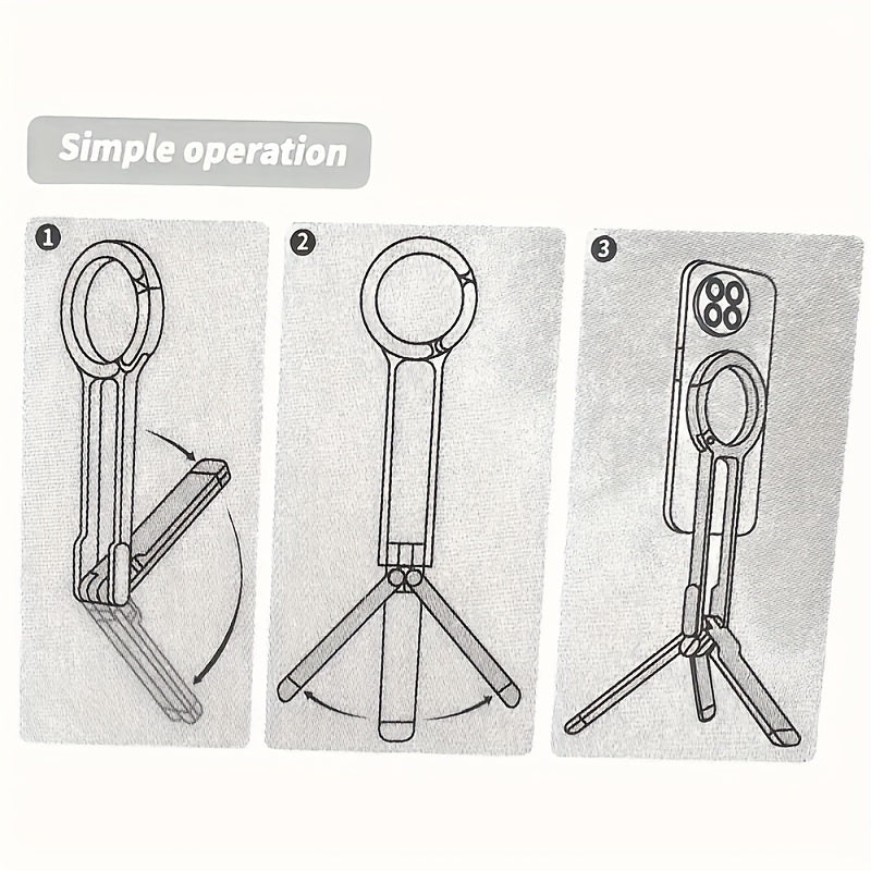 Foldable Magnetic Phone Holder 360 Rotating Tripod Travel