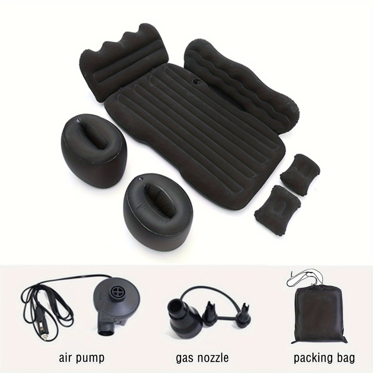 Portable Car Air Bed Kit With Pump And Pillows Camping