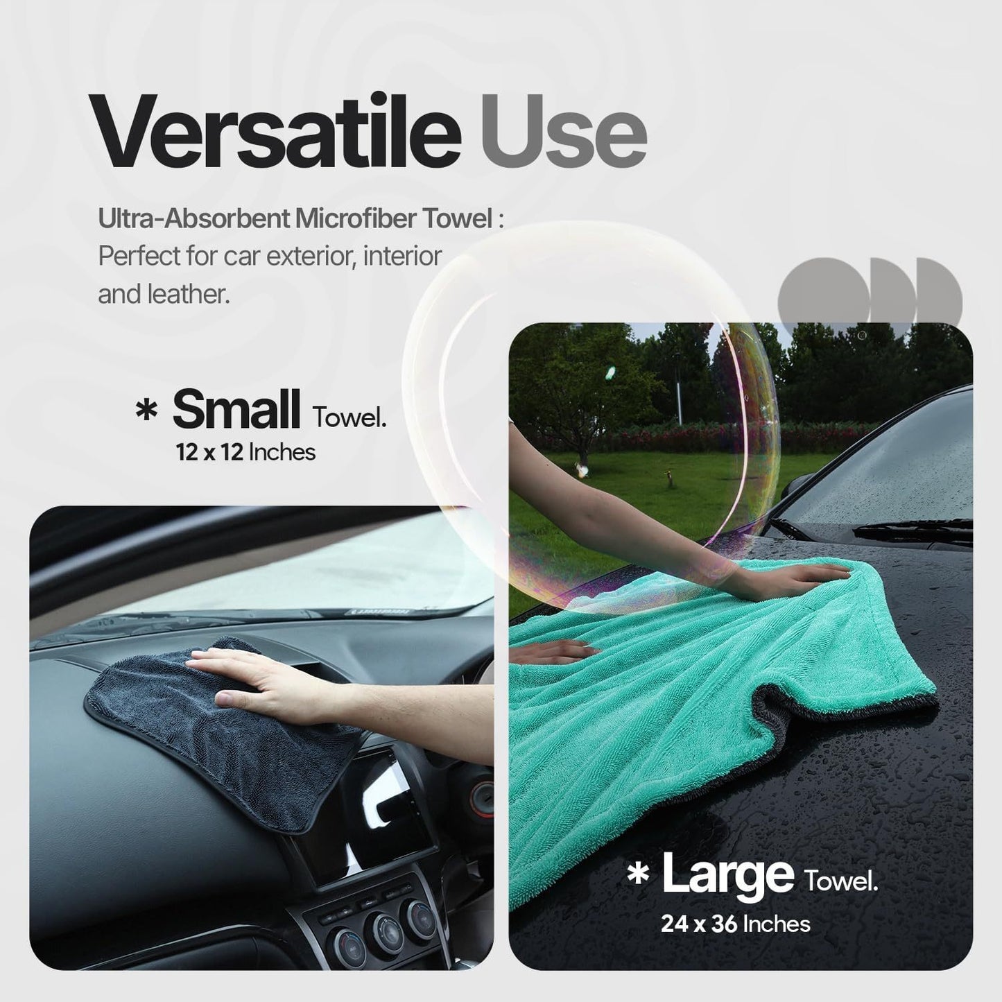 Double Twisted Loop Quick Drying Car Towel For Detailing