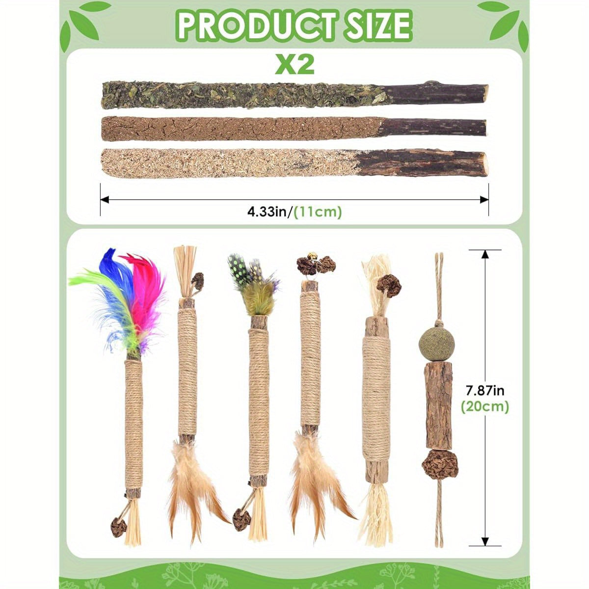 Cat Silvervine Chew Toys Pack With Sticks And Cage Balls