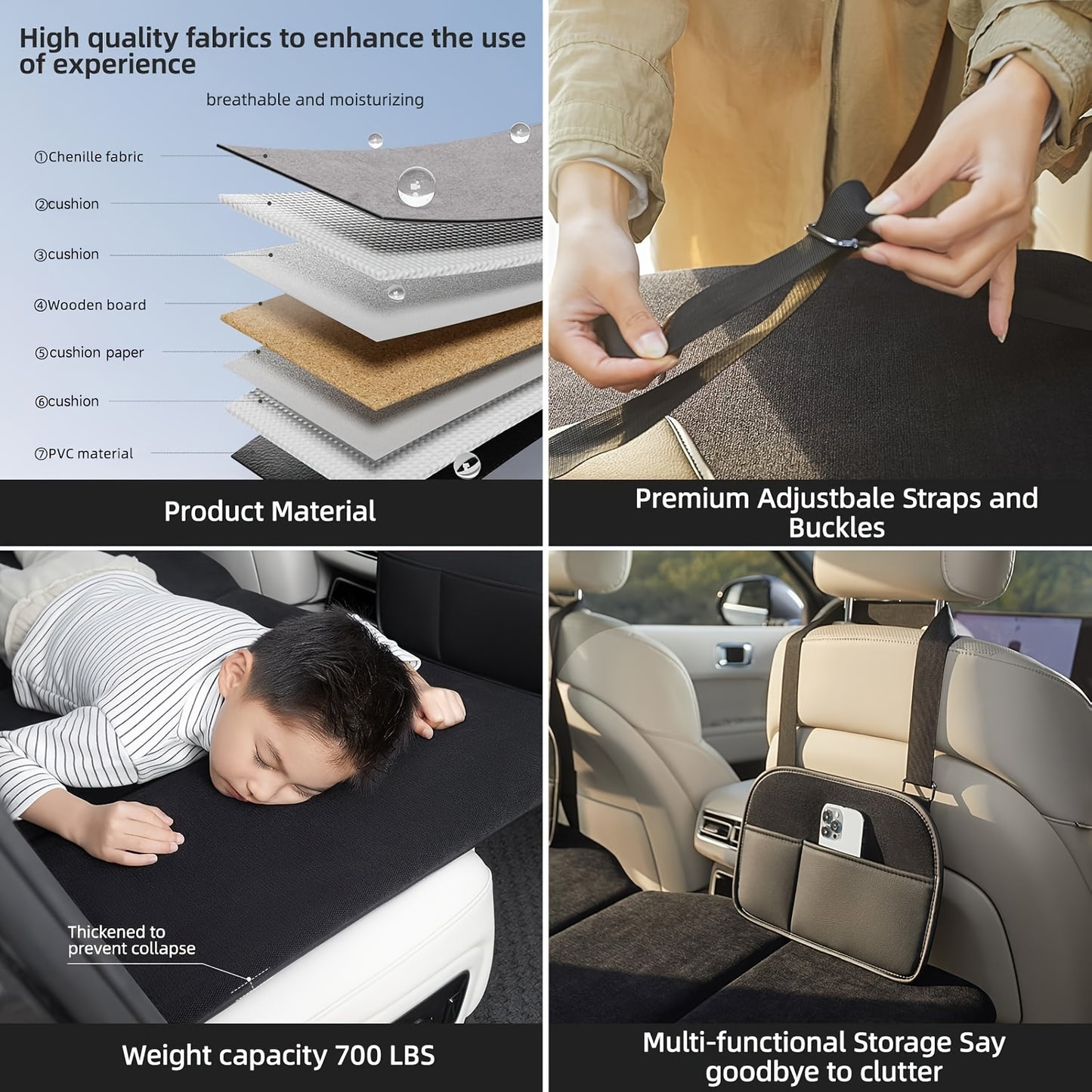 Portable Car Back Seat Extender Mattress for SUV Camping
