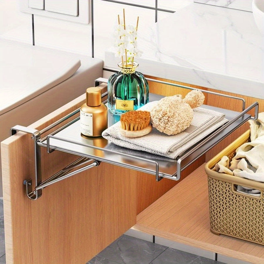 Stainless Steel Foldable Countertop Storage Rack Organizer