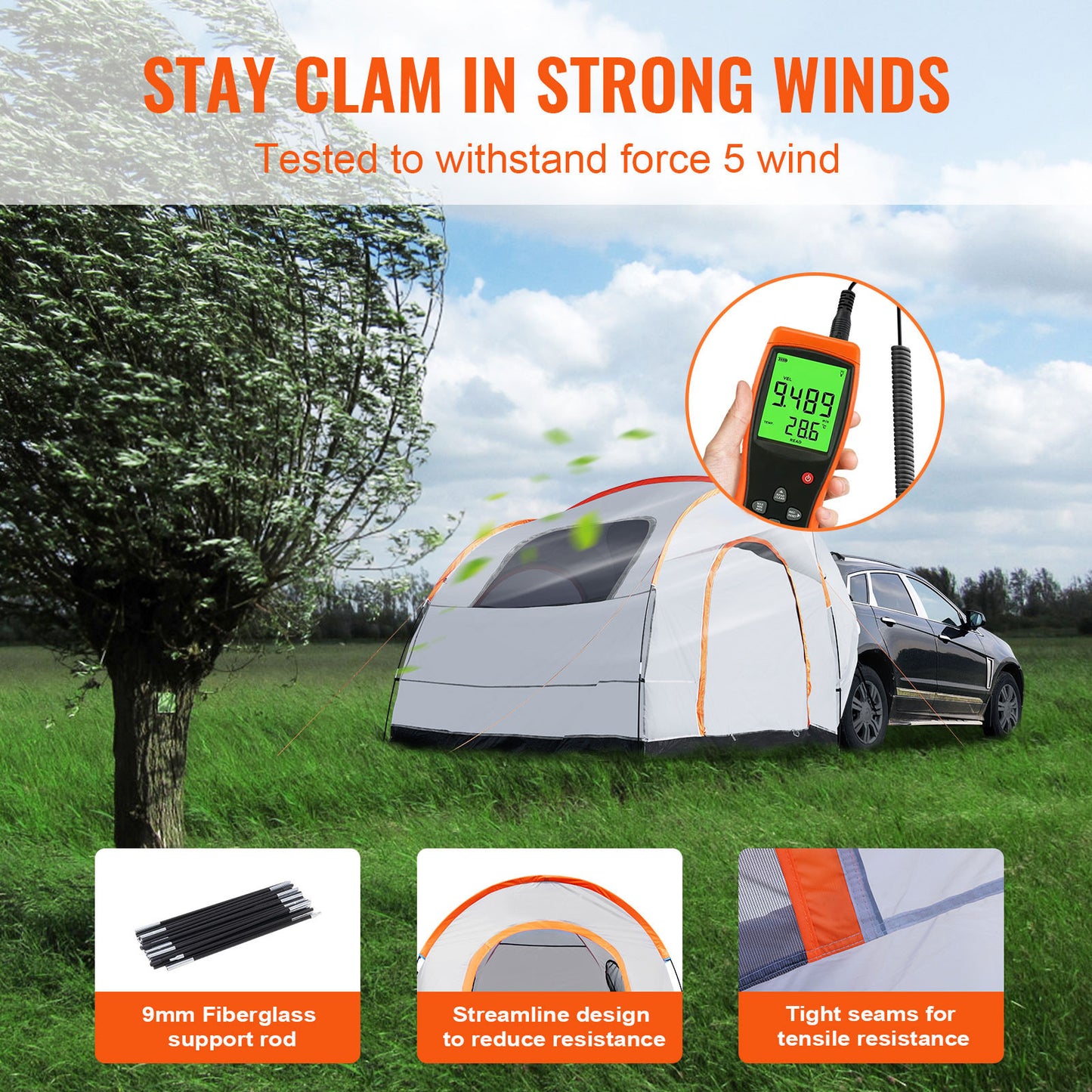 SUV Camping Tent With Rain Layer Carry Bag And Double Layer