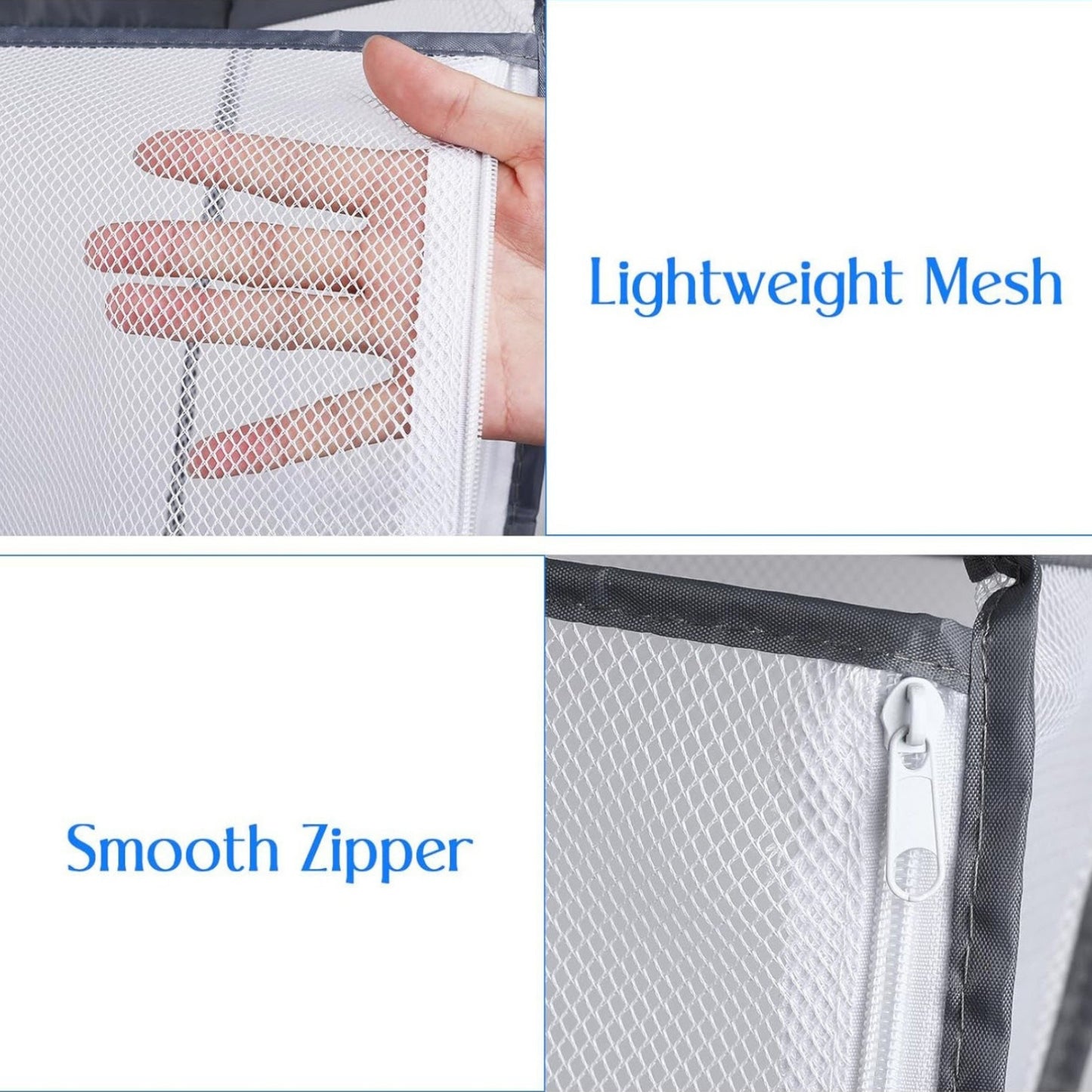 Foldable Wall Hanging Laundry Basket With Zipper For Door