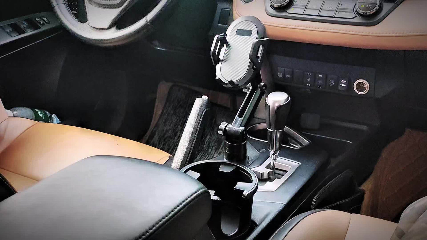 YWOR Waterproof 2-in-1 Car Cup Phone Mount with Adjustable Base