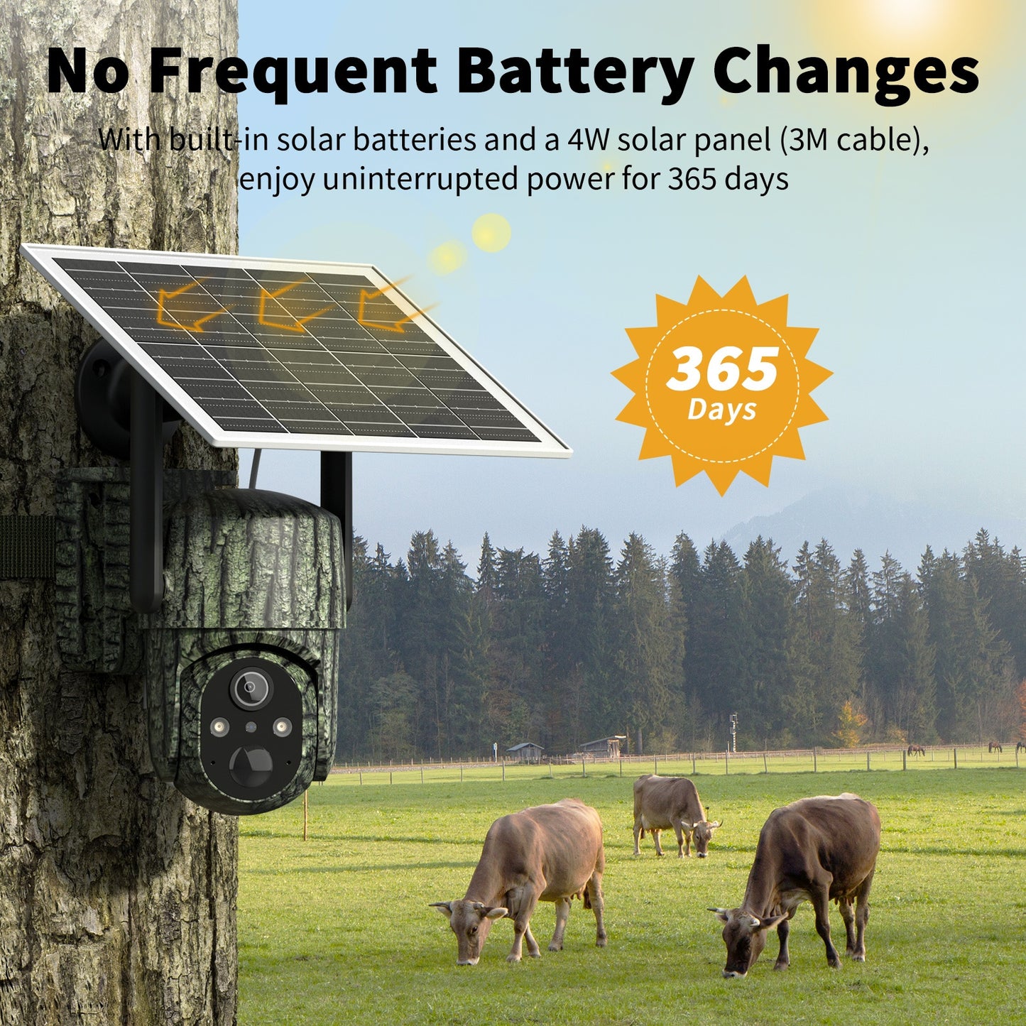 Solar Security Camera 2K Live View Night Vision Alerts