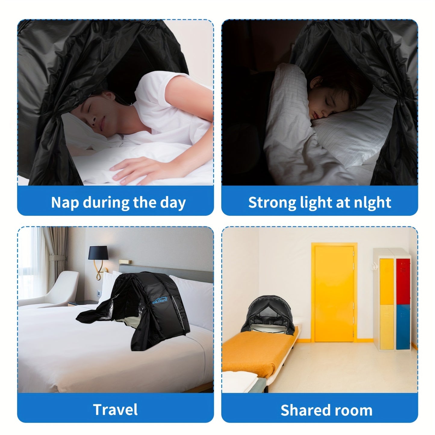 Portable Indoor Blackout Tent by Unknown for Sleep Enhancement