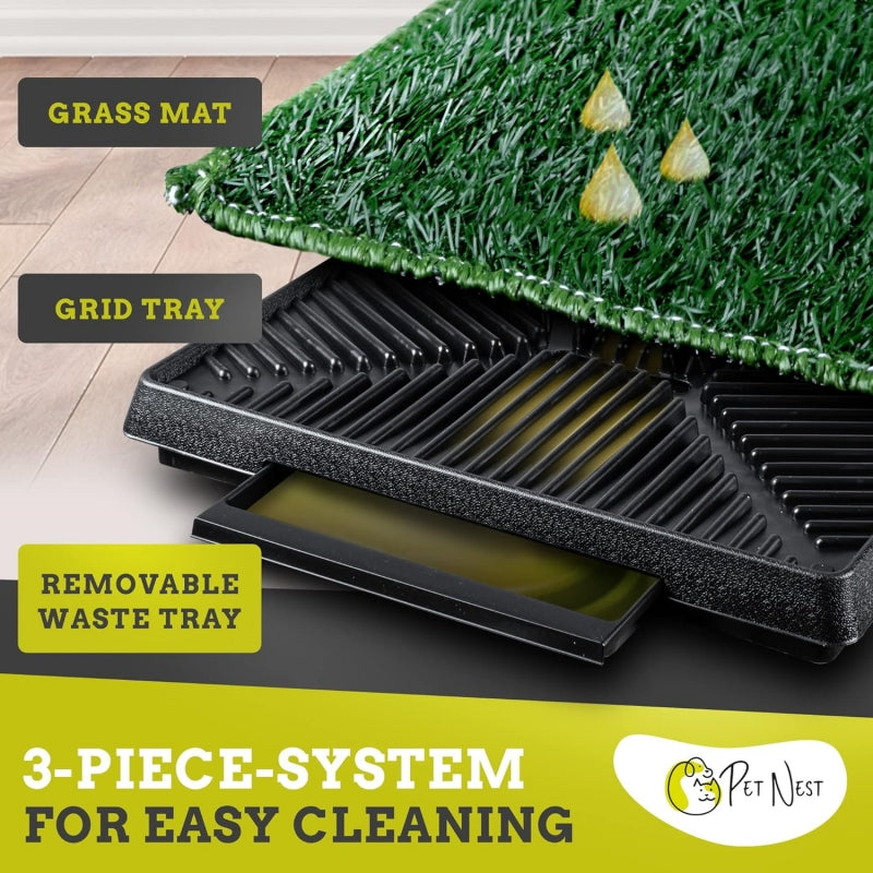Indoor Outdoor Dog Potty Grass Training Mat With Baffle