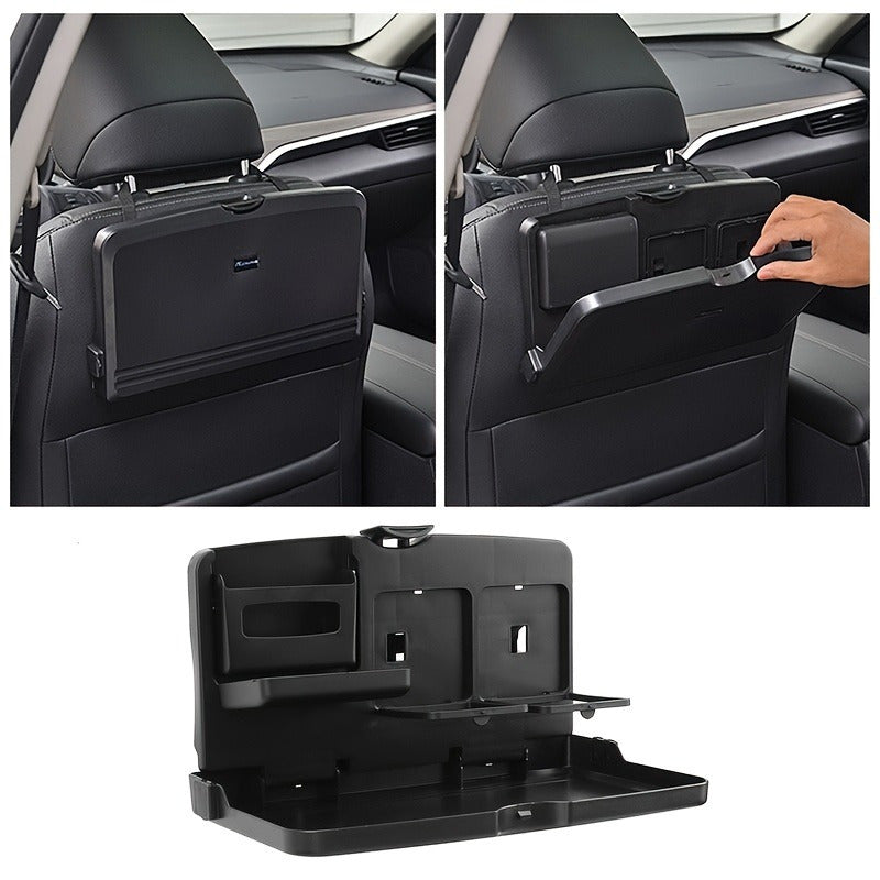 Premium Backseat Organizer with Foldable Tray and Dual Cup Holders