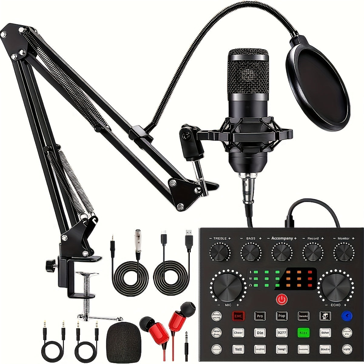 V8s Podcast Bundle With Wired Microphone And Live Sound Card