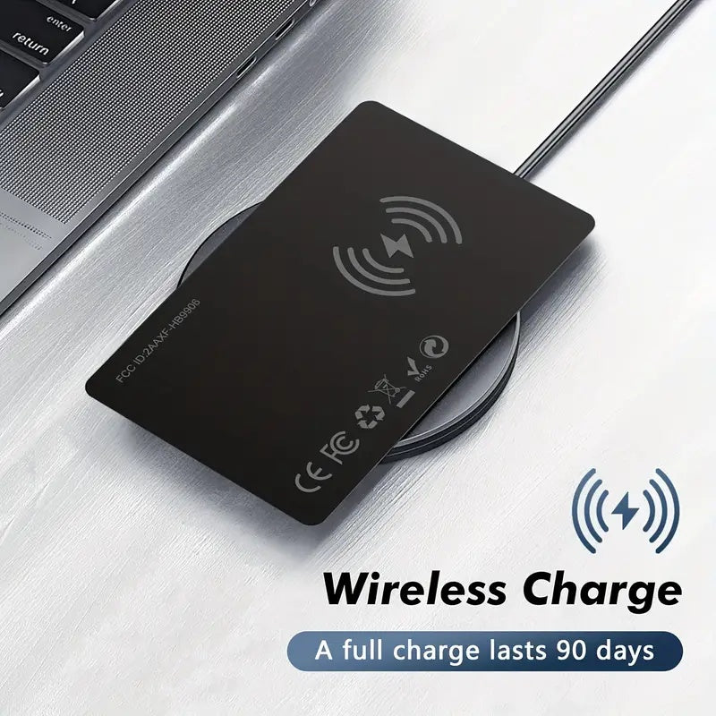 Ultra-Thin Waterproof Wireless Charging GPS Locator Card