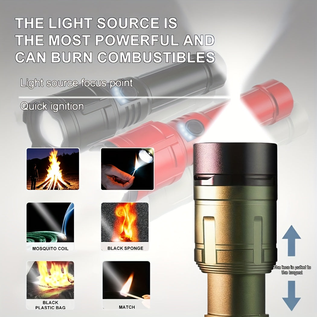 Outdoor Portable Flashlight With Ignition And Power Bank