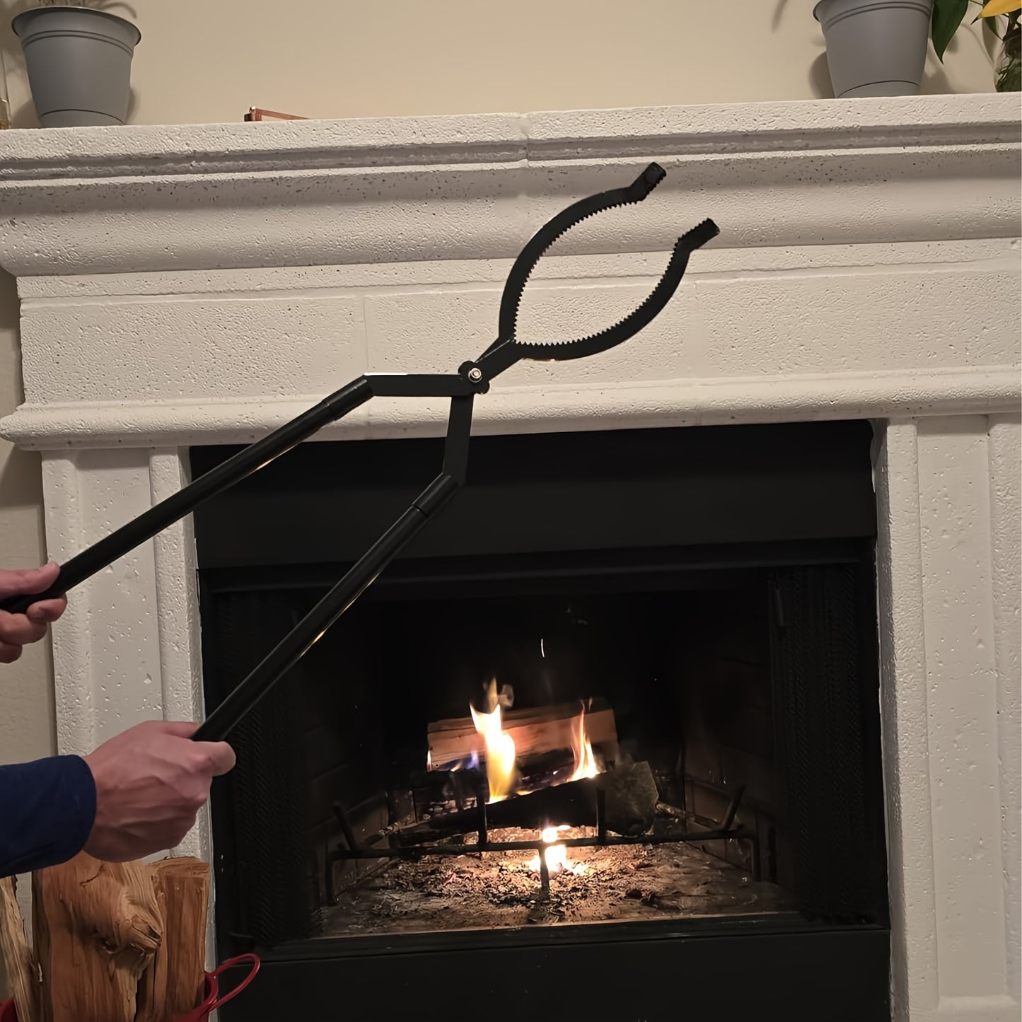 Heavy Duty Firewood Grabber Tongs for Campfire and Bonfire