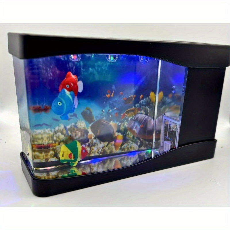 Cute Mini Fish Tank With Moving Artificial Fish Aquarium