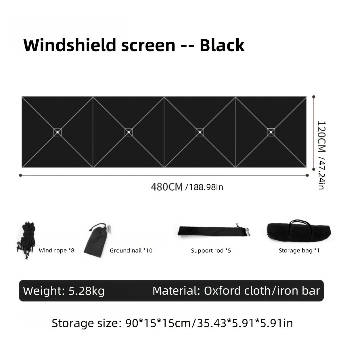 Portable Windproof Camping Cloth Curtain for Outdoor Use