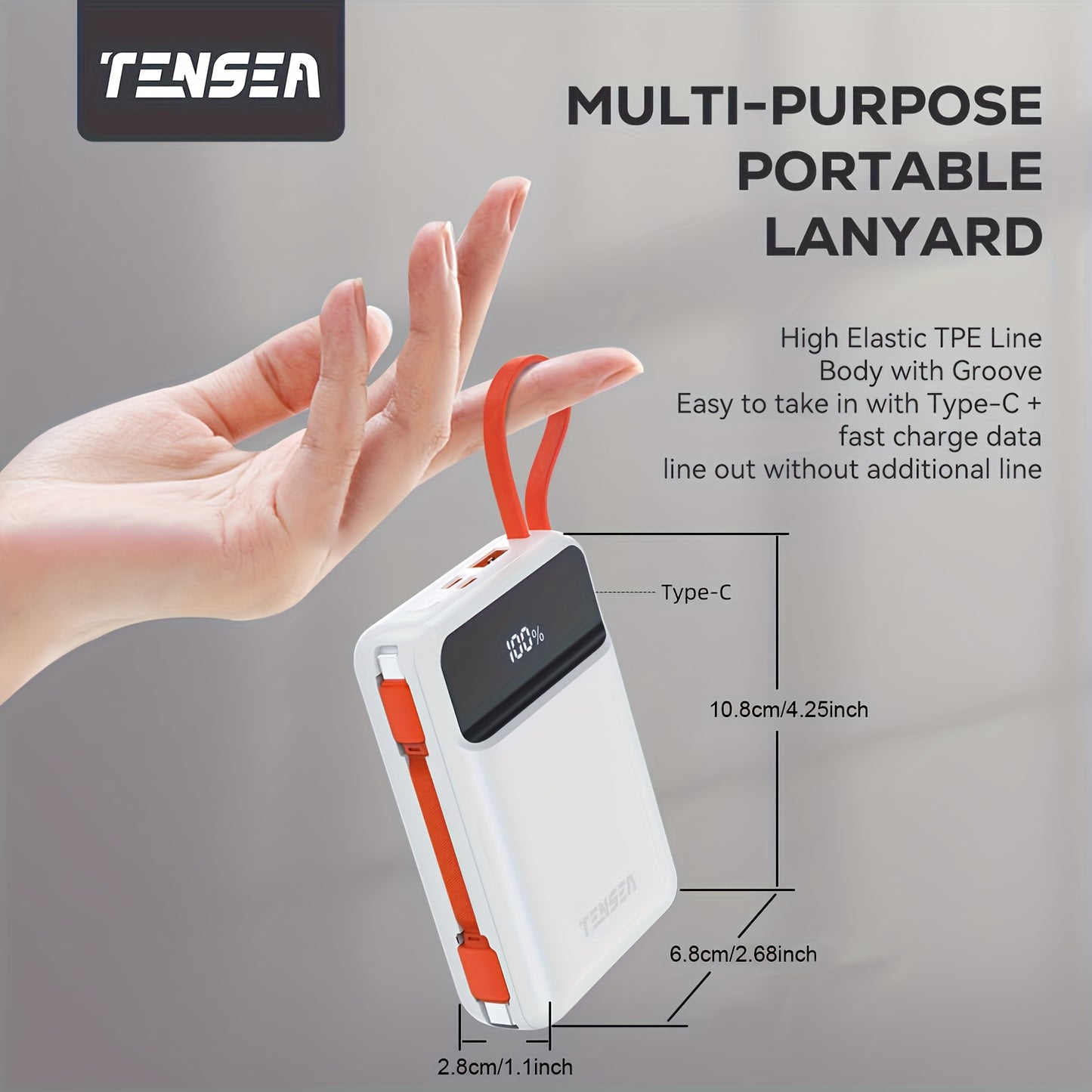 High Capacity Pocket Power Bank 20000mAh USB Type C Charge
