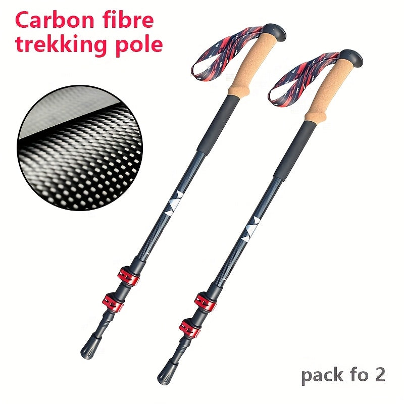 Lightweight Carbon Fiber Hiking Sticks Telescopic With Lock
