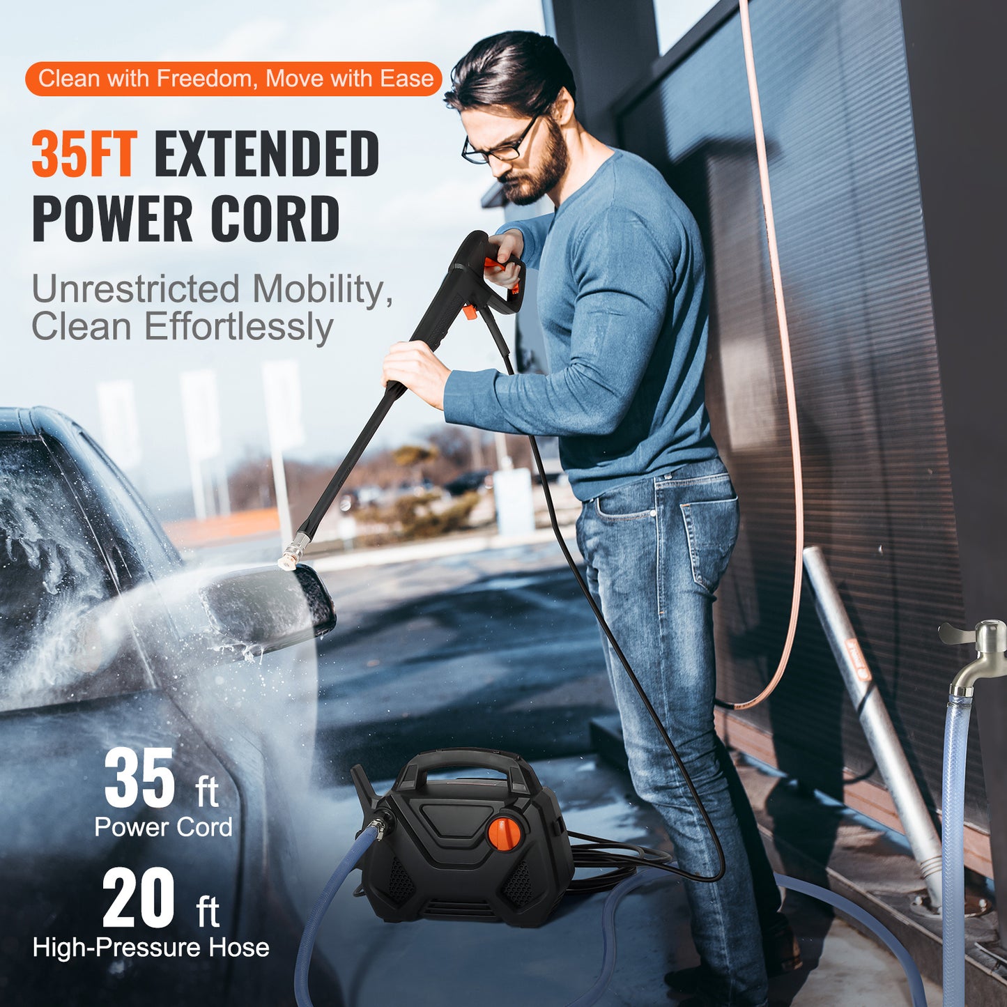 2150 PSI Electric Pressure Washer Foam Cannon And Nozzle