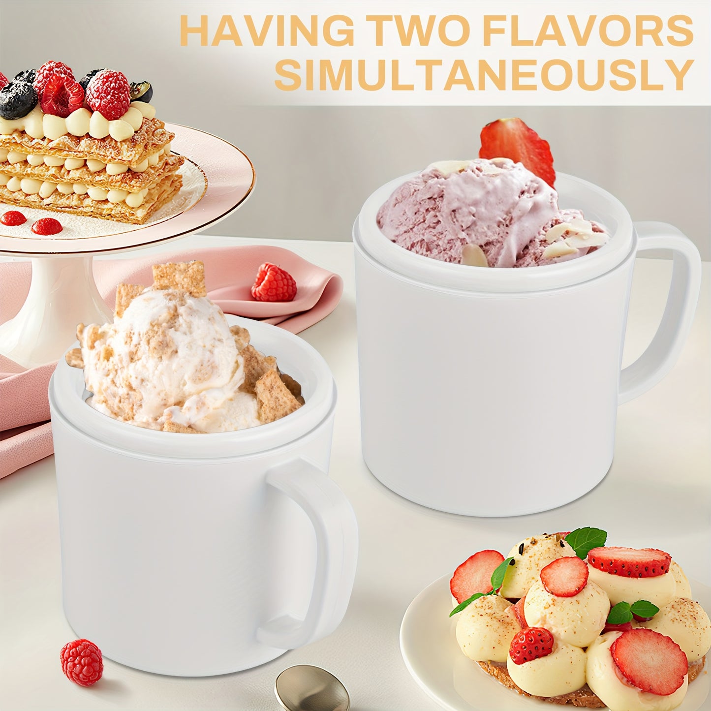 Home Ice Cream Maker Detachable Design For Easy Cleaning