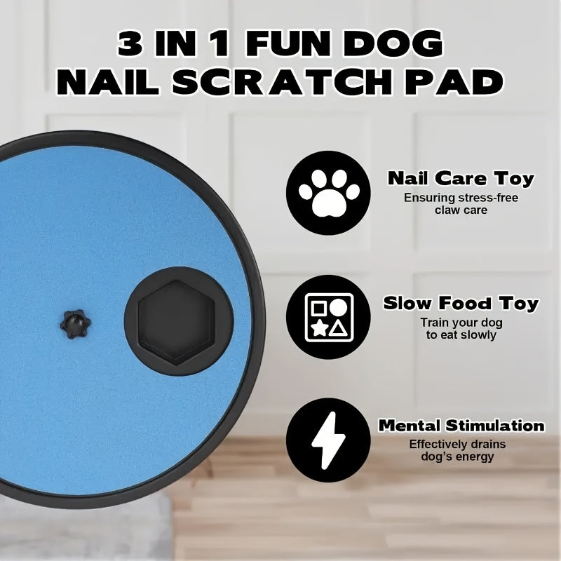 Dog Nail Scratch Board 3 In 1 Rotatable Treat Box Toy