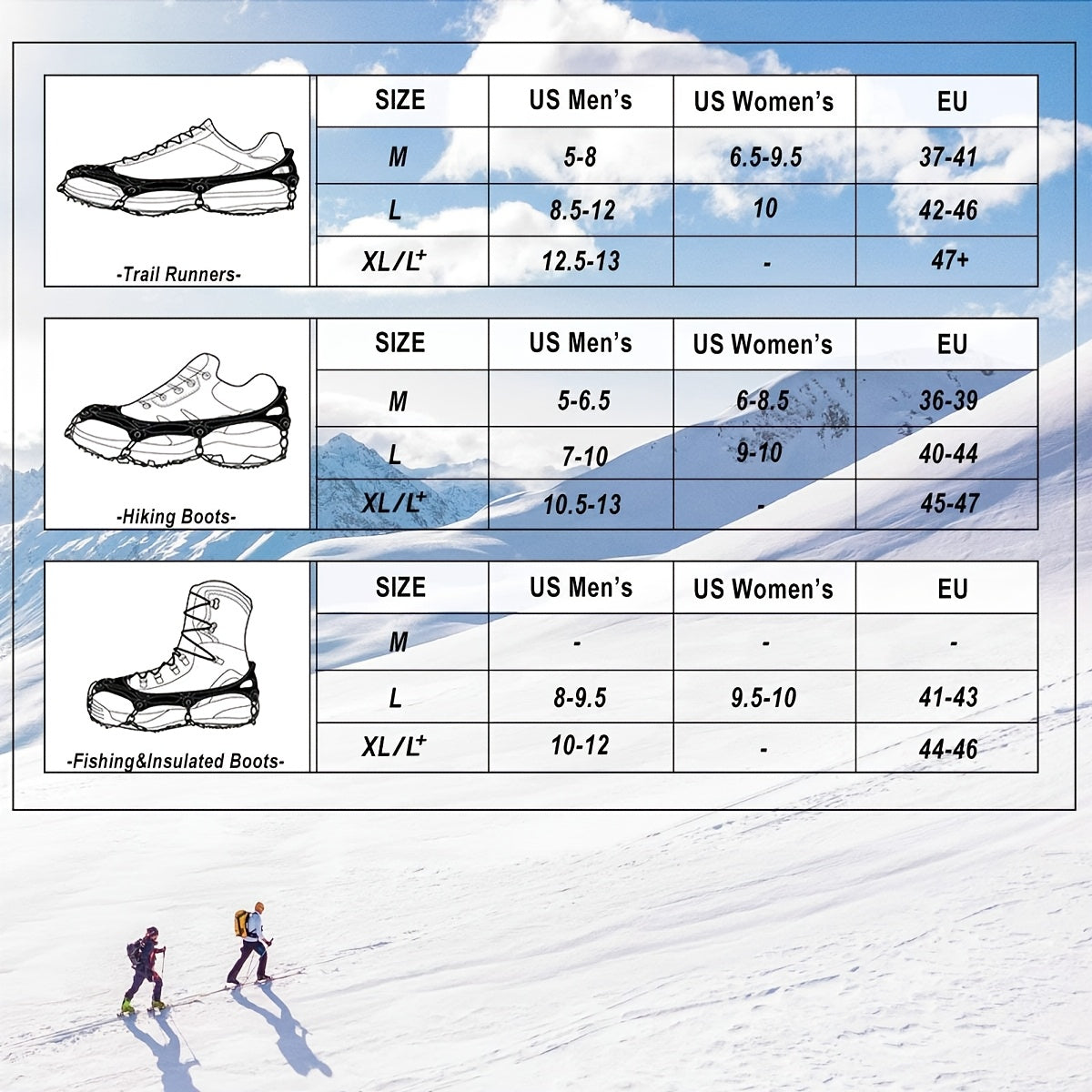 Ground Grip Crampons With Stainless Steel Spikes For Boots