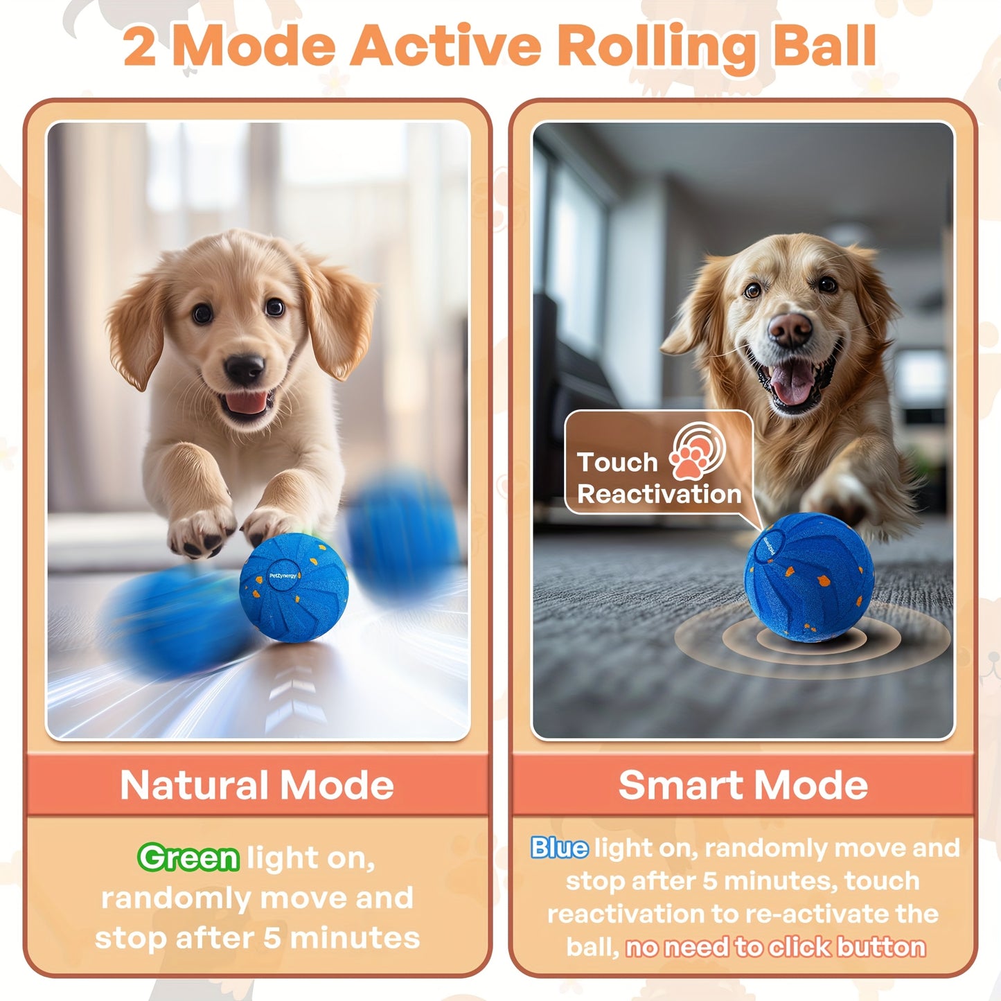 Smart Interactive Dog Toy Automatic Bounce Rotate ETPU