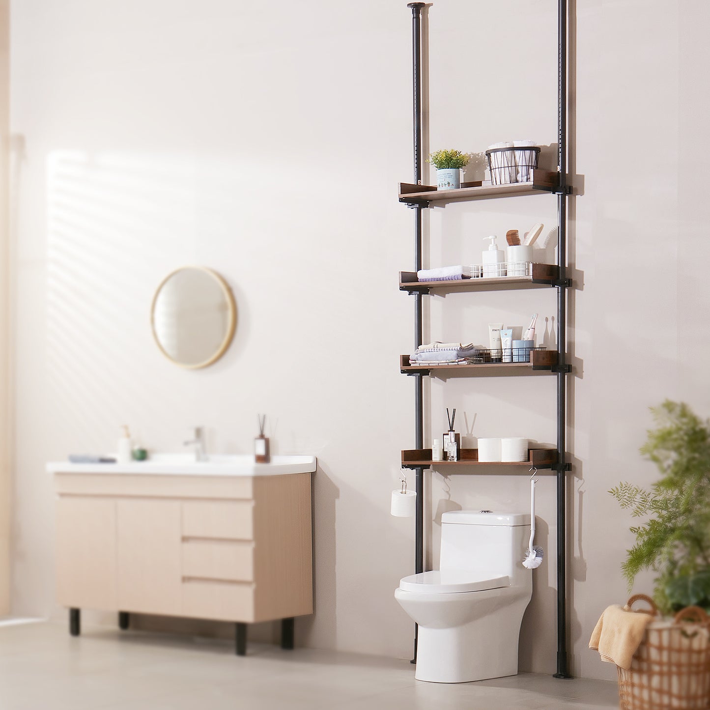 Over The Toilet 4 Tier Bathroom Storage Shelf Organizer