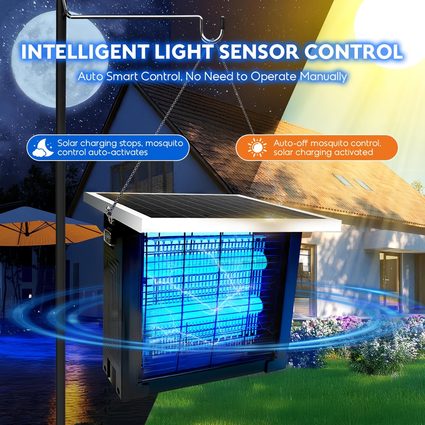 Solar Bug Zapper USB Charging Dual Mode Pest Control