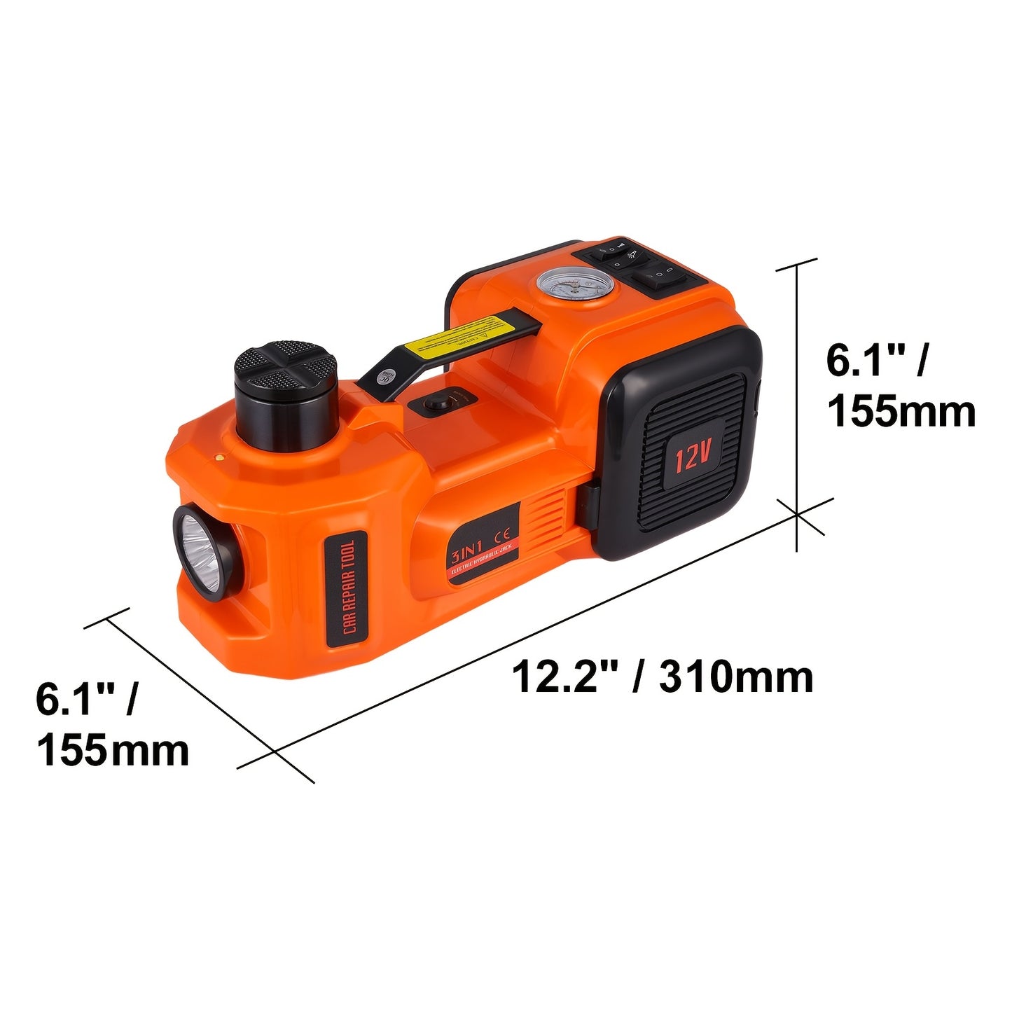 Electric Hydraulic Car Floor Jack 5 Ton With 12V Inflator