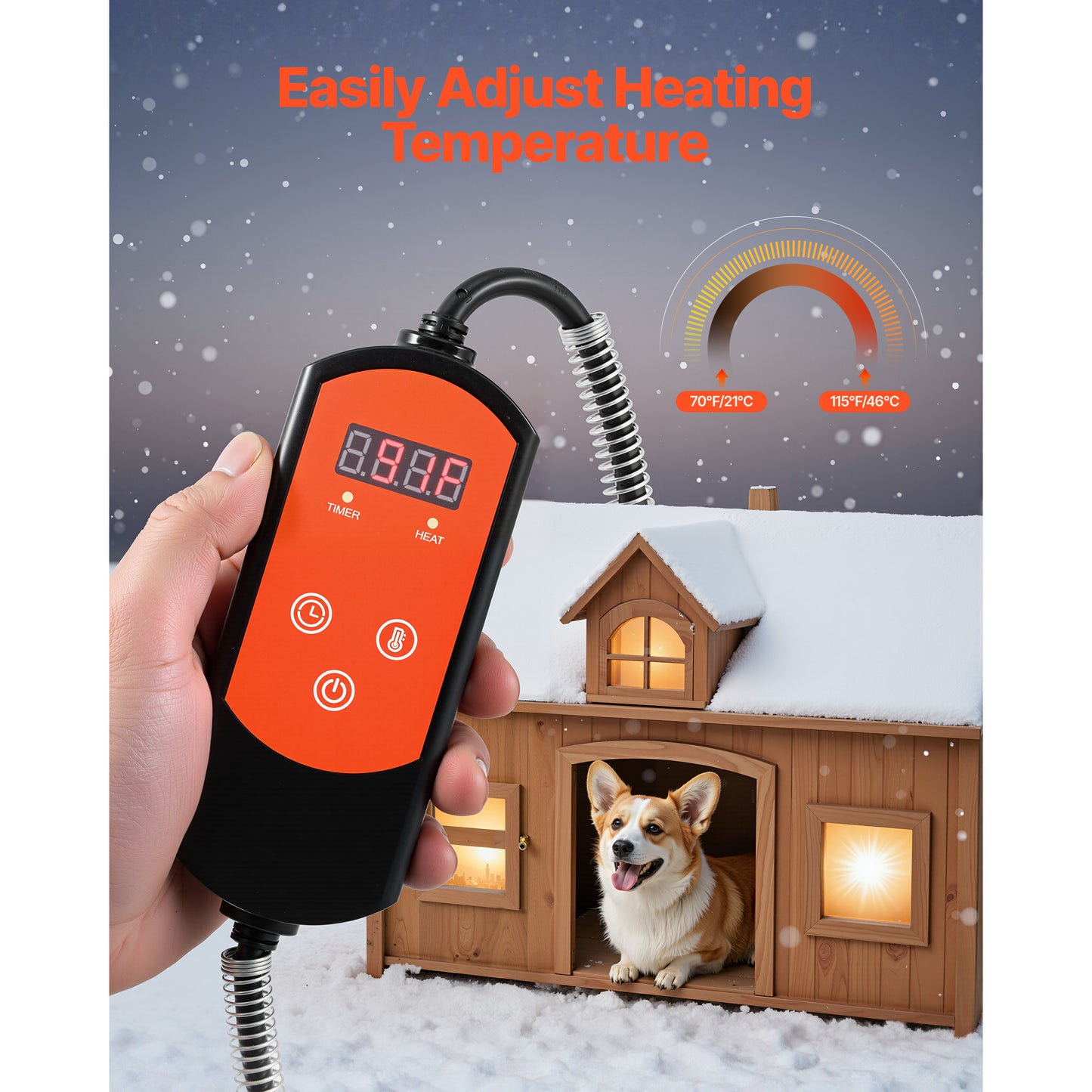 Dog House Heater 800W With Overheat Protection And Timer