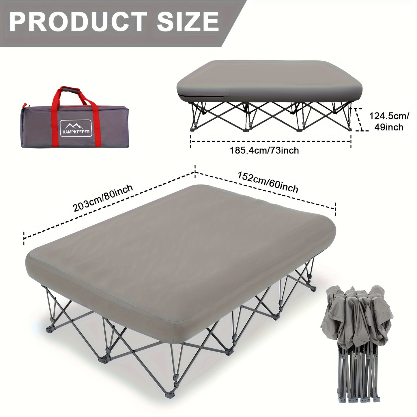 Heavy Duty Inflatable Bed With Carry Bag For Indoor Use