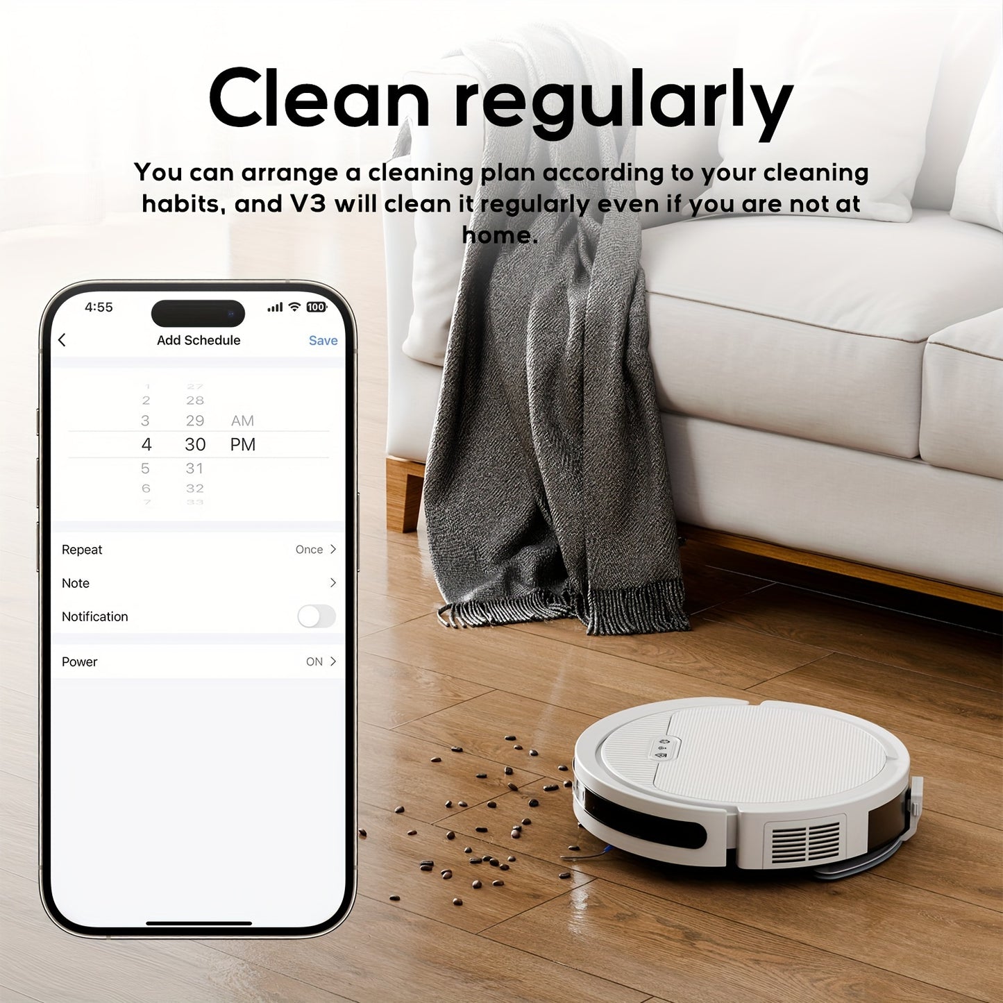 Robotic Vacuum With Mop Combo 5000Pa Suction Smart App