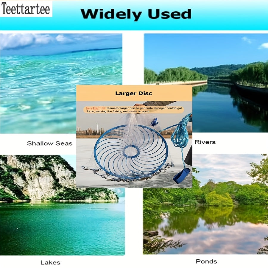 TEETTARTEE Lightweight Round Hand Trawling Net For Fishing