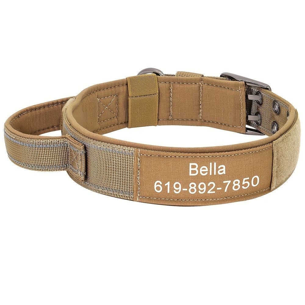 Customizable Nylon Dog Collar Engraved Name Metal Buckle
