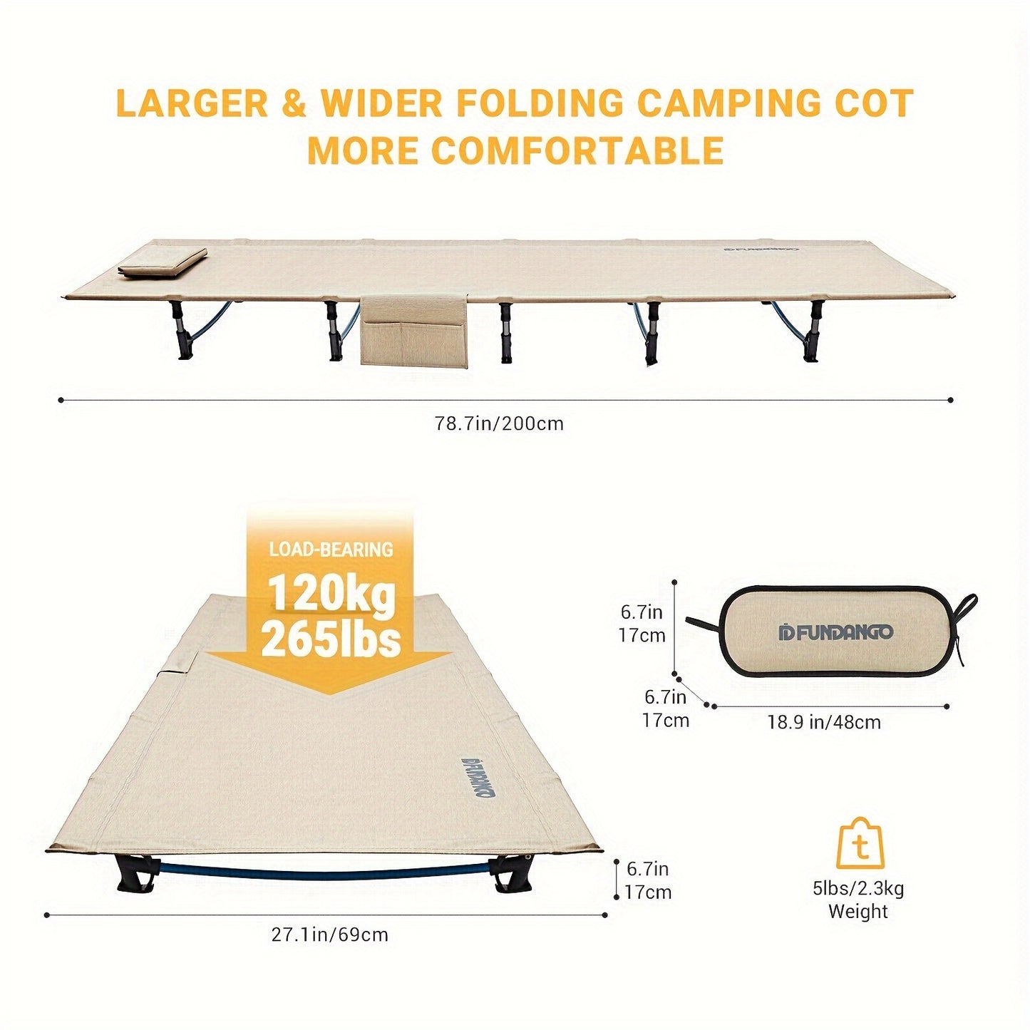 Fundango Ultralight Folding Tent Bed for Outdoor Adventures