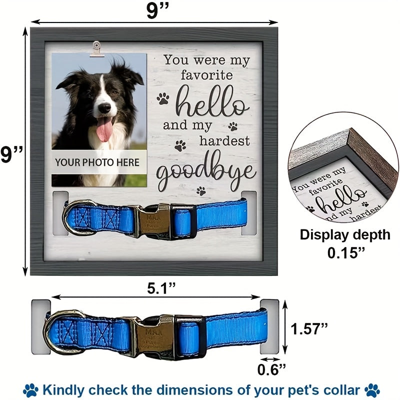MUMUPET Dog Memorial Picture Frame With Collar Holder