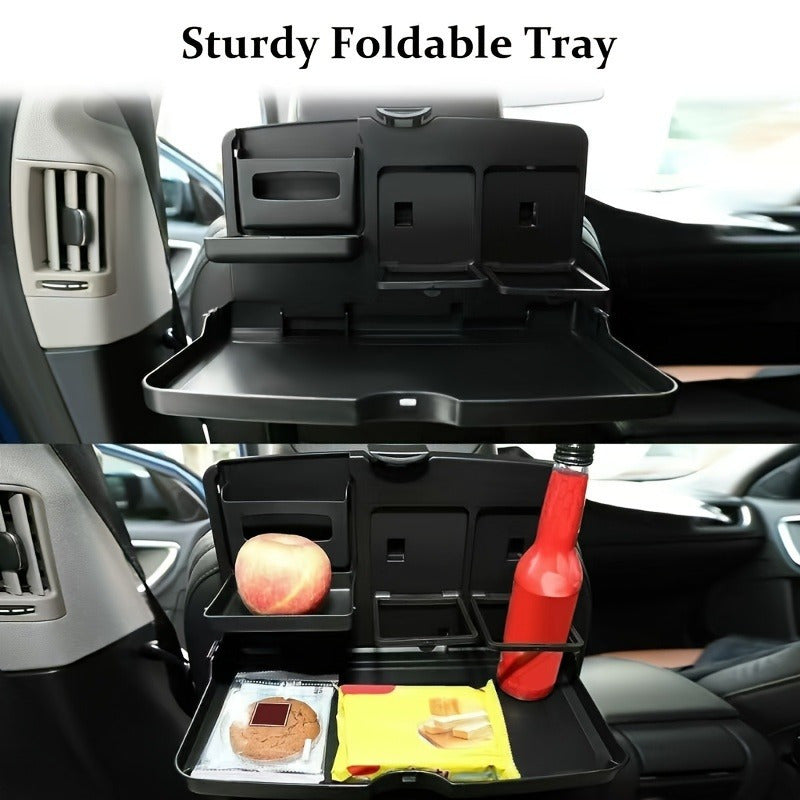 Premium Backseat Organizer with Foldable Tray and Dual Cup Holders