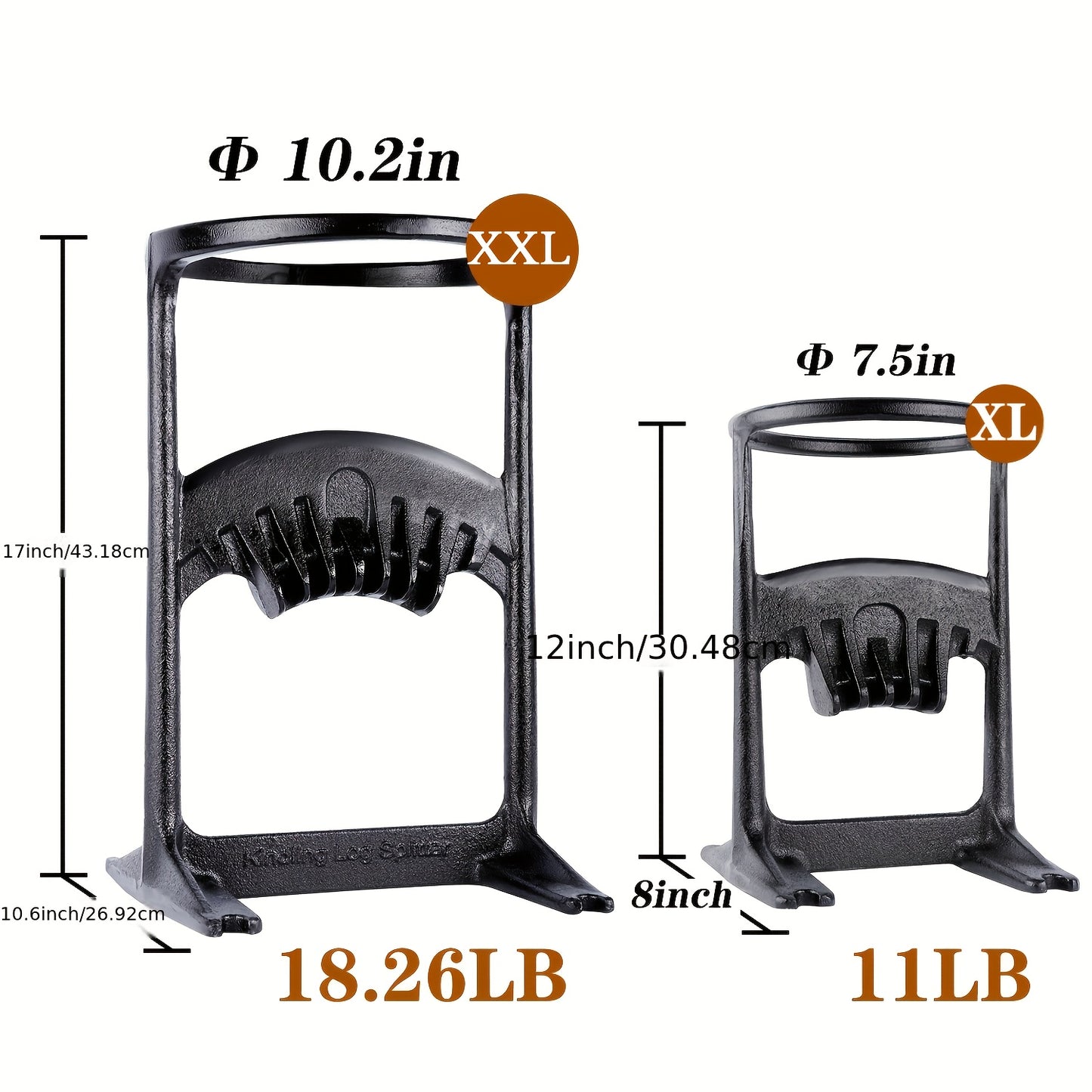 Heavy Duty Cast Iron Kindling Log Splitter for Easy Firewood Preparation