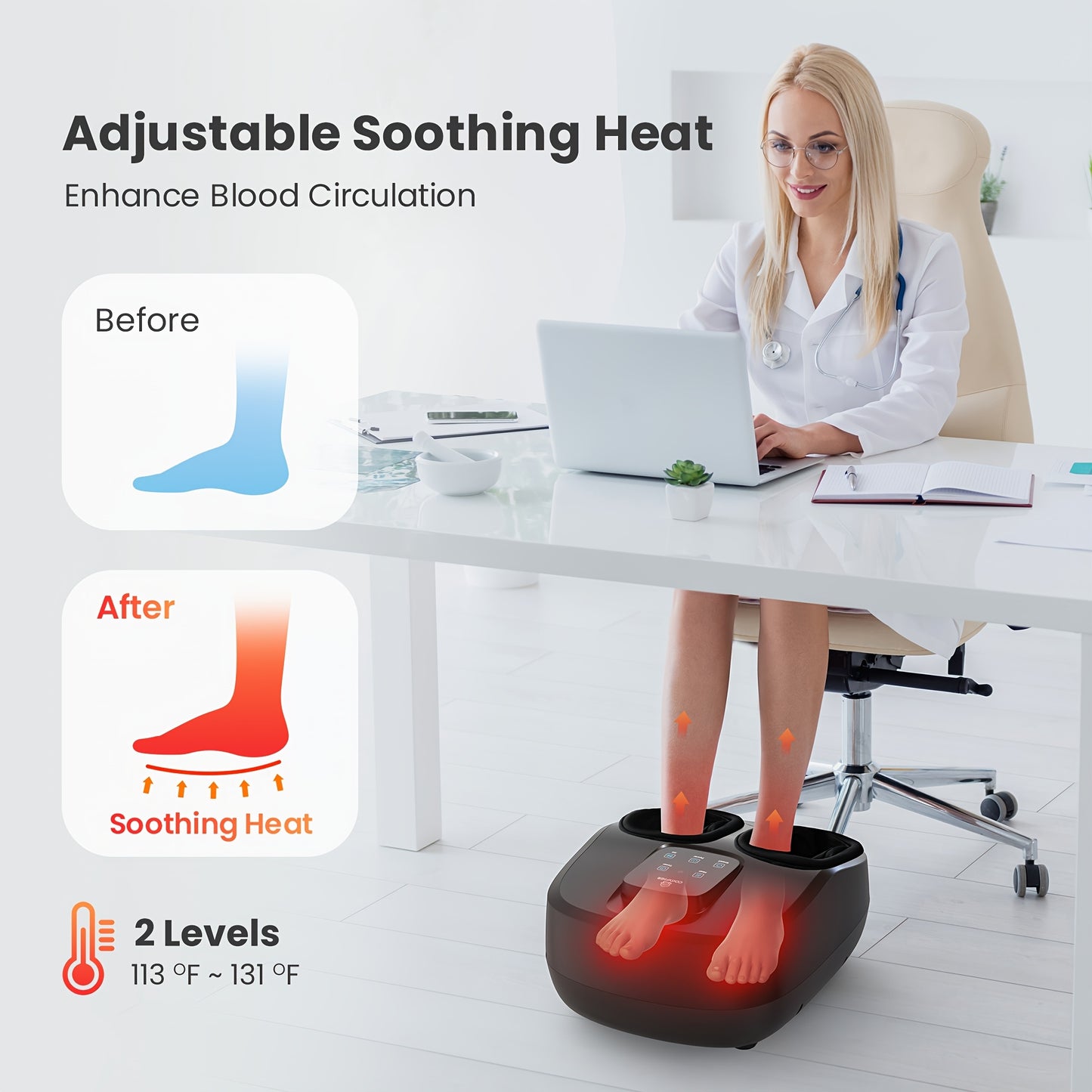 Comfier Shiatsu Foot Massager With Heat and Compression Relief