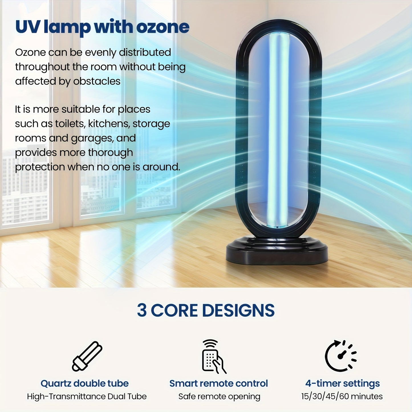 Portable UV Ozone Lamp for Home and Travel Purification