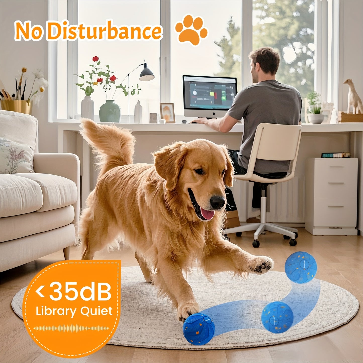 Smart Interactive Dog Toy Automatic Bounce Rotate ETPU