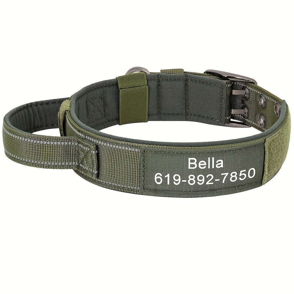 Customizable Nylon Dog Collar Engraved Name Metal Buckle