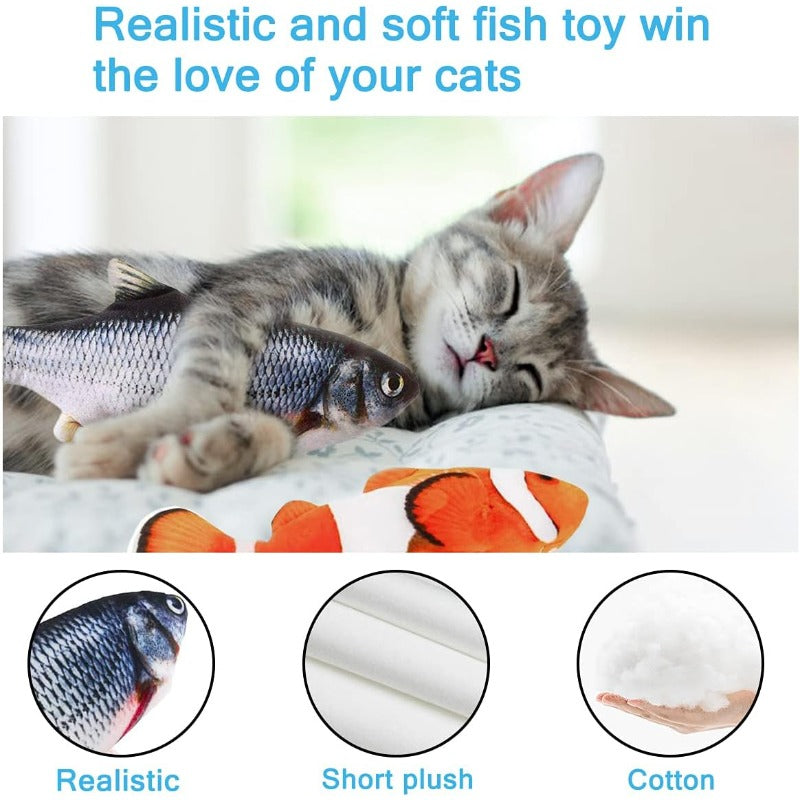 Interactive Flopping Fish Cat Toy 2 Pack Wiggle Indoor