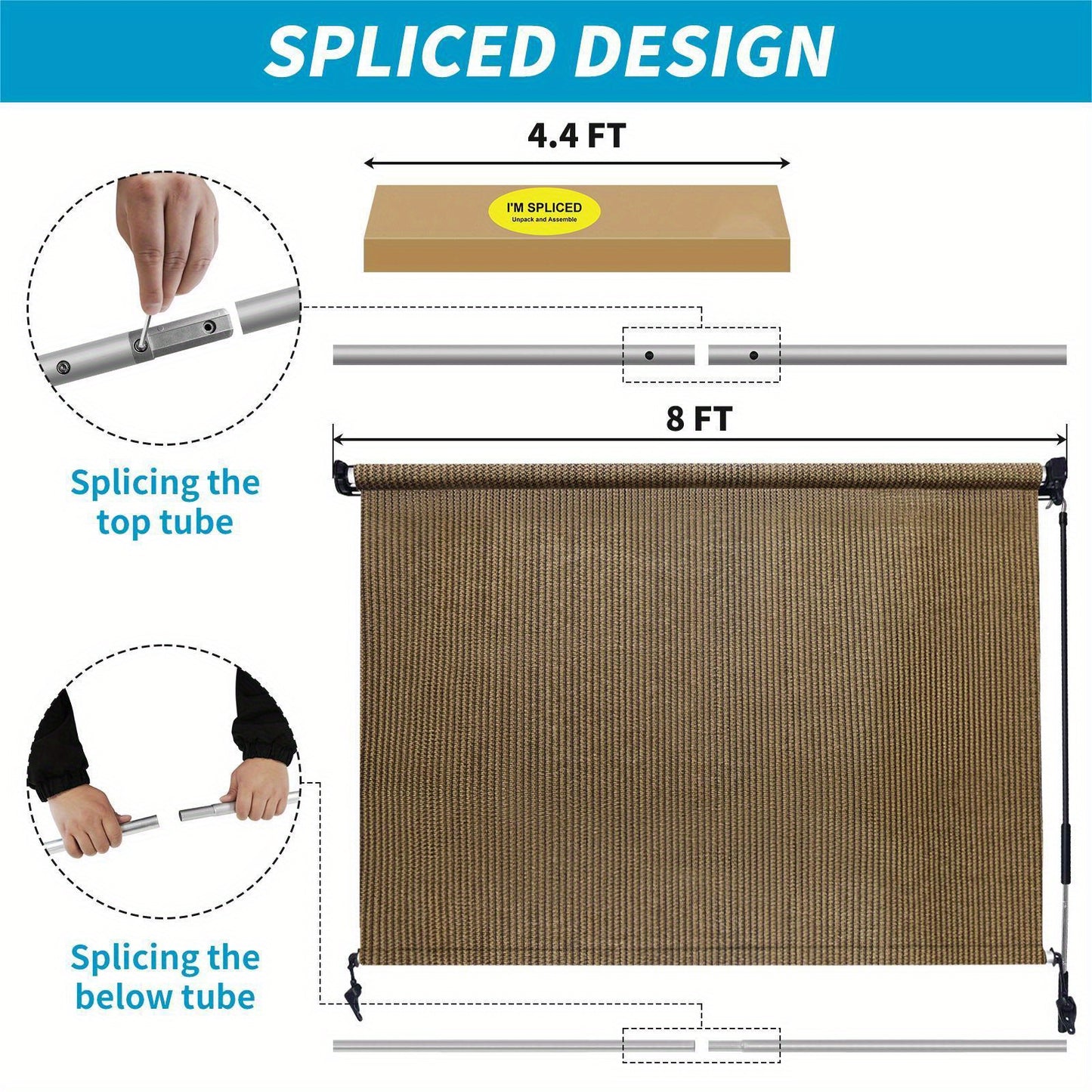 Cordless Outdoor Roller Shades for Privacy and UV Protection