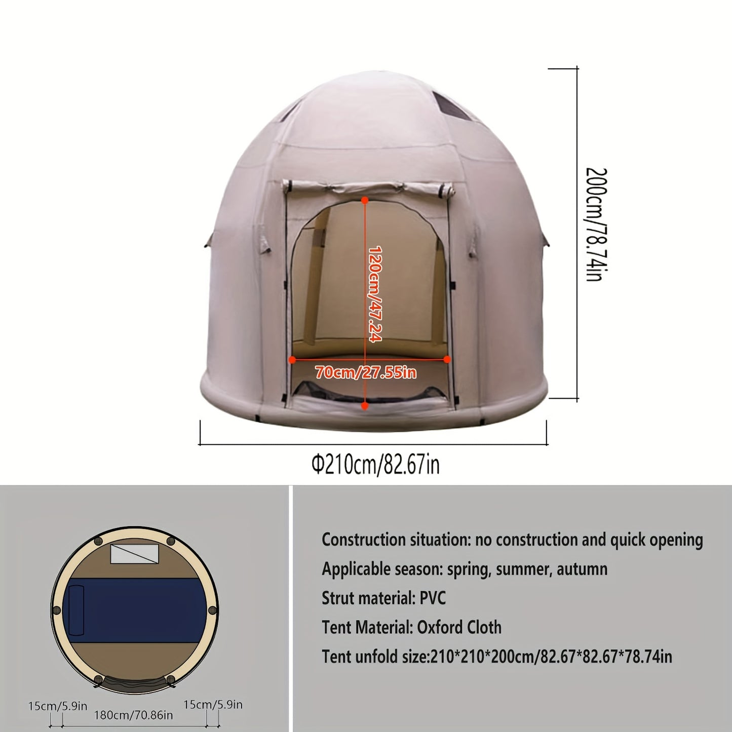 ShanYue 2 Person Inflatable Tent With Rainfly Easy Setup
