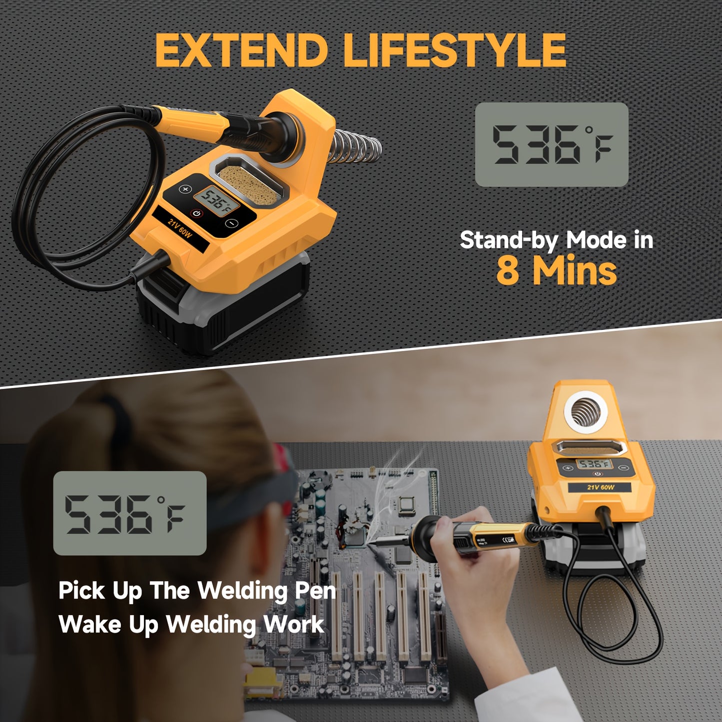 Cordless Soldering Station with Digital Display for DIY Projects