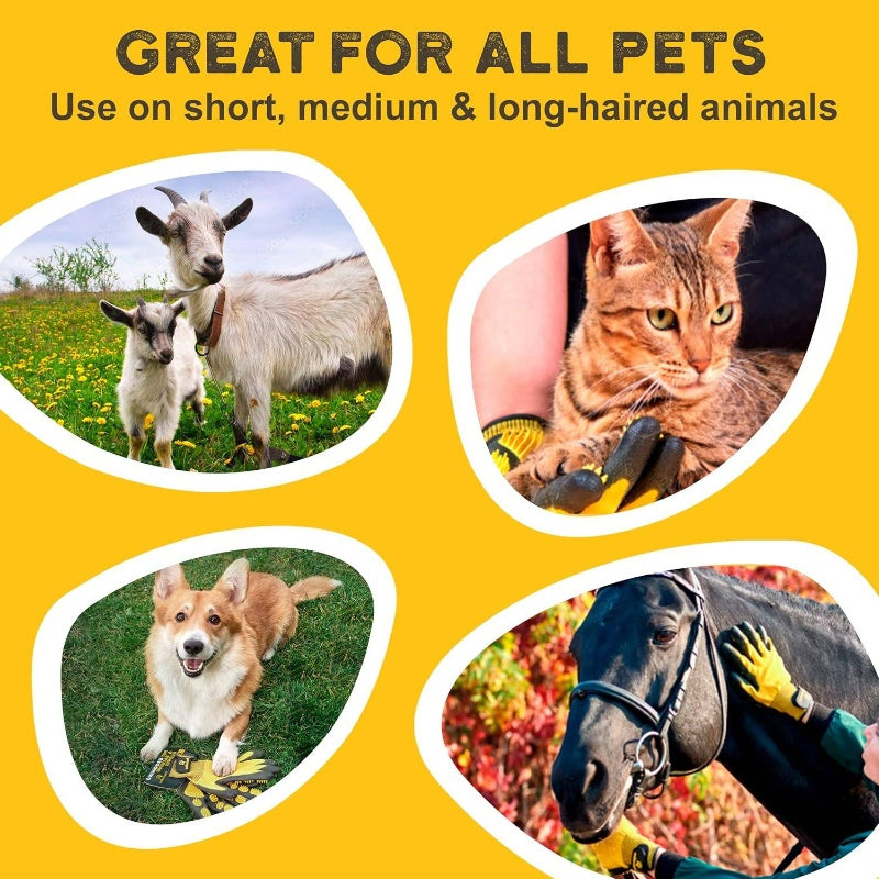 Pet Grooming Deshedding Gloves For Cats Dogs Horses