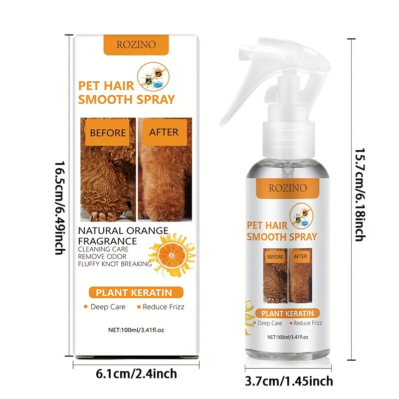 Powerful Leave In Pet Hair Detangler And Deodorizing Spray