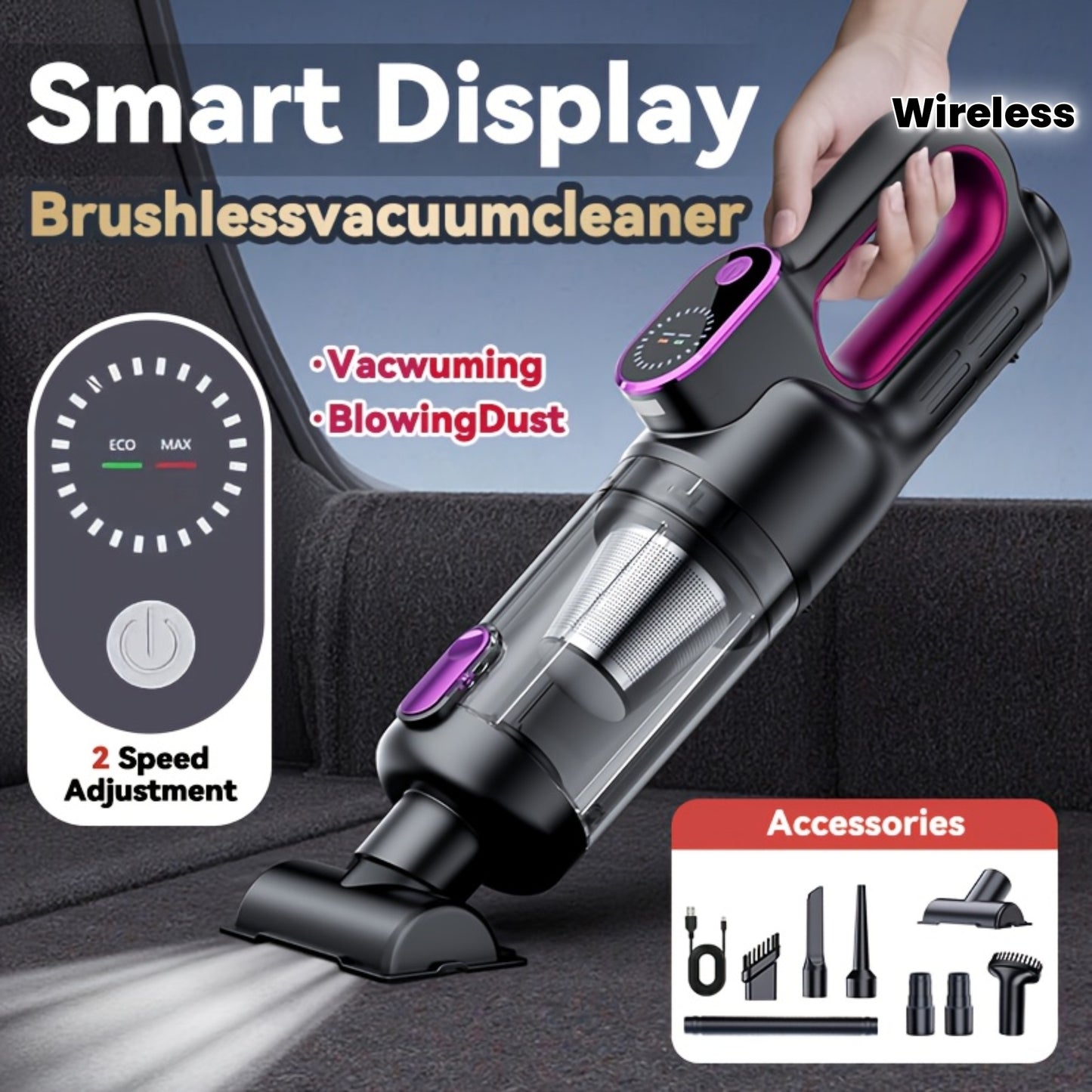 Wireless Handheld Vacuum For Cars And Homes 2 In One