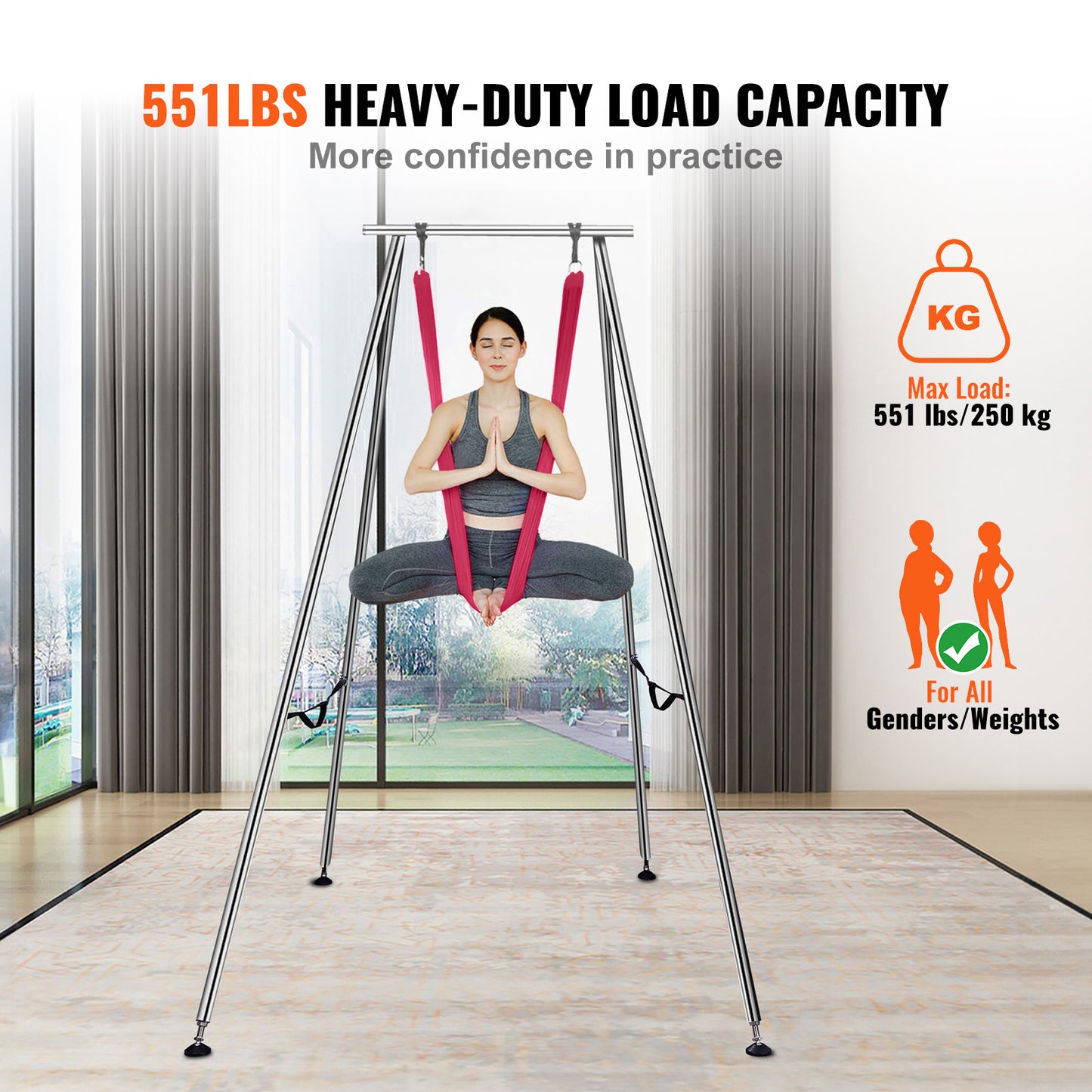 VEVOR Aerial Yoga Frame with Professional Yoga Hammock